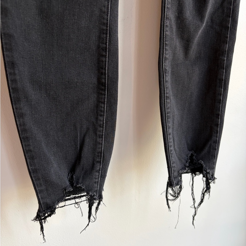 PAIGE Verdugo Black Distressed Hem Skinny Ankle Jeans Size 28 - Picture 3 of 7